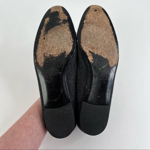 STUART WEITZMAN Smokey Grey Floral Jewel Felt Wool Ballerina Office Flats Shoes - Picture 13 of 14